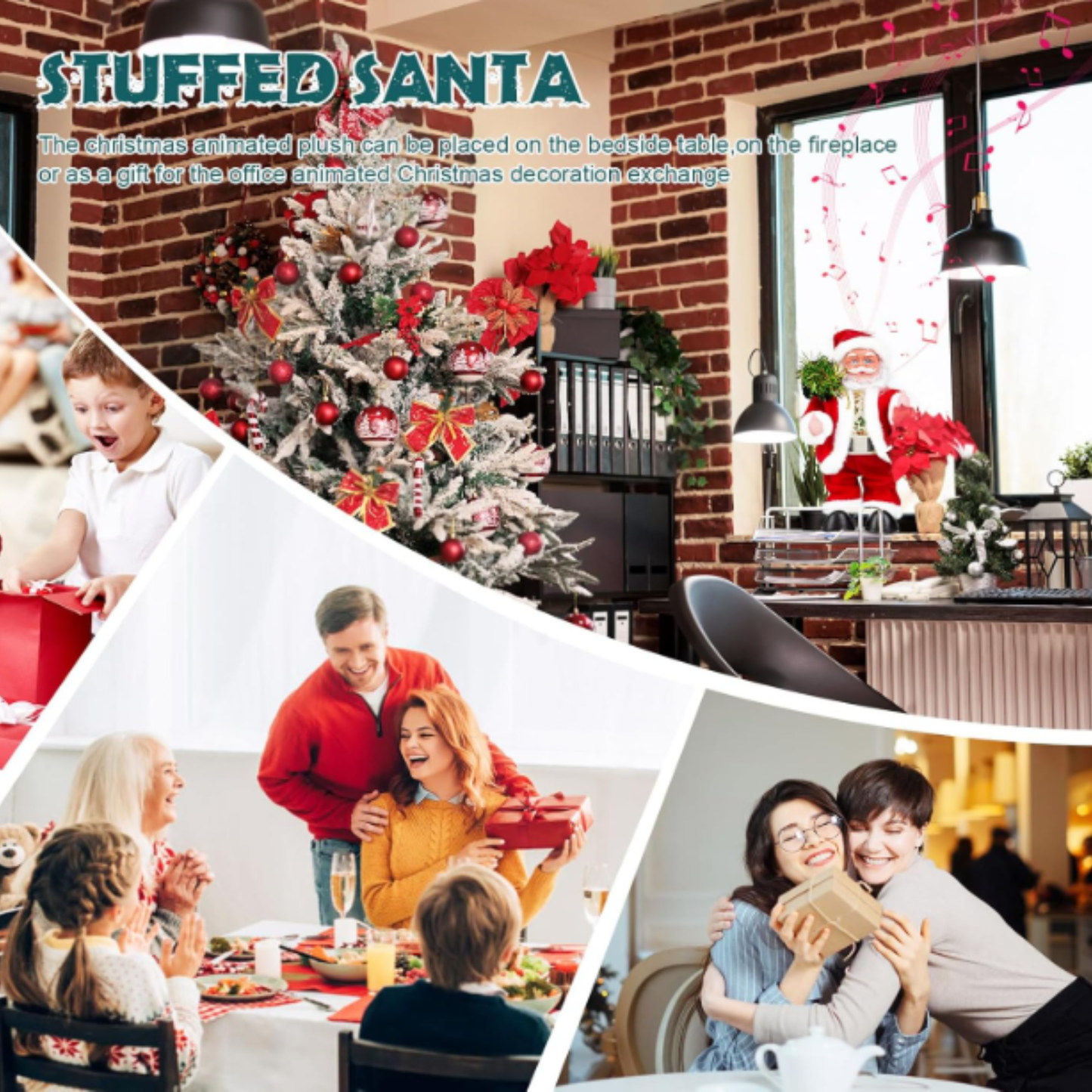 Papá Noel Bailarín Animado – Muñeco Musical con Movimiento de Caderas y Manos