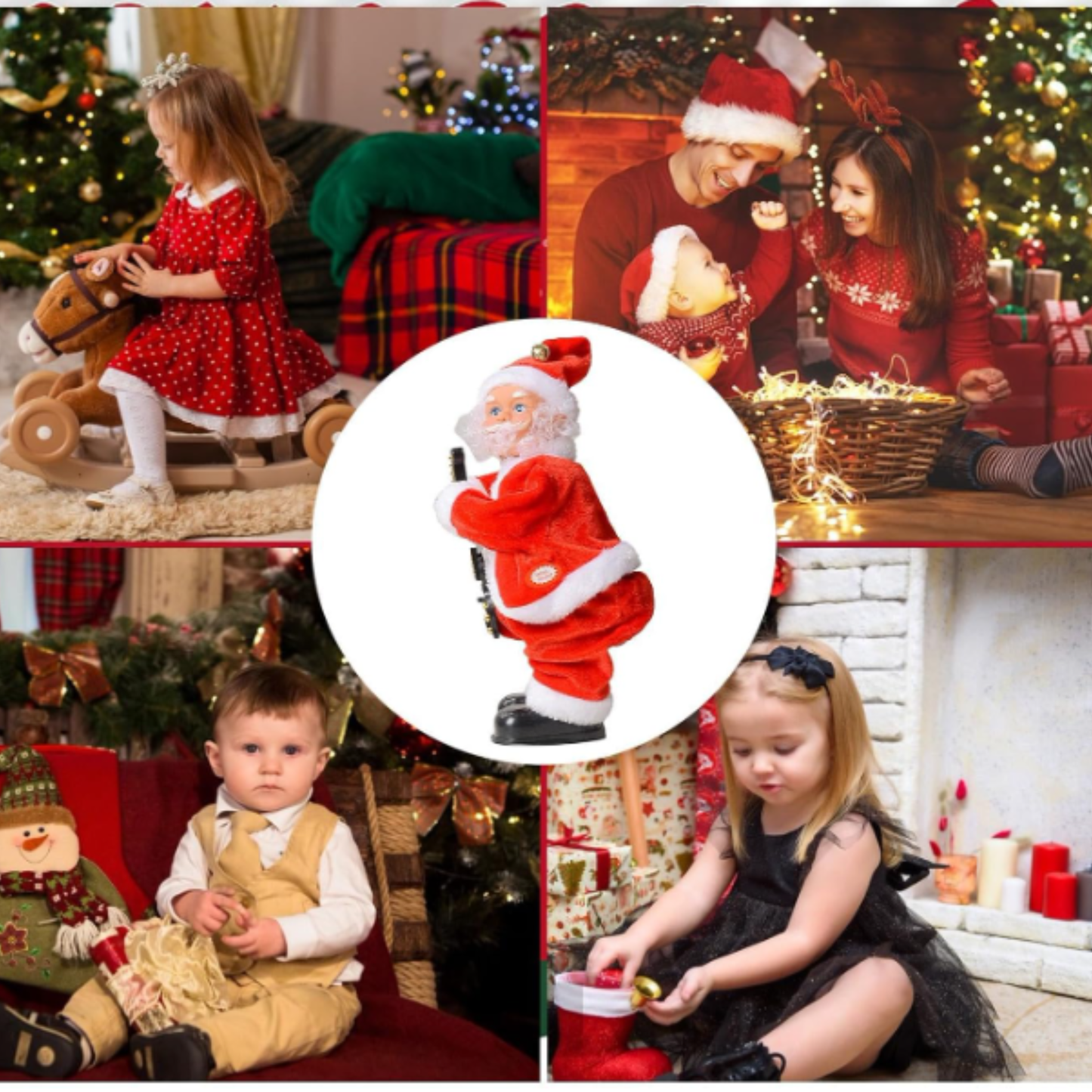 Papá Noel Bailarín Animado – Muñeco Musical con Movimiento de Caderas y Manos