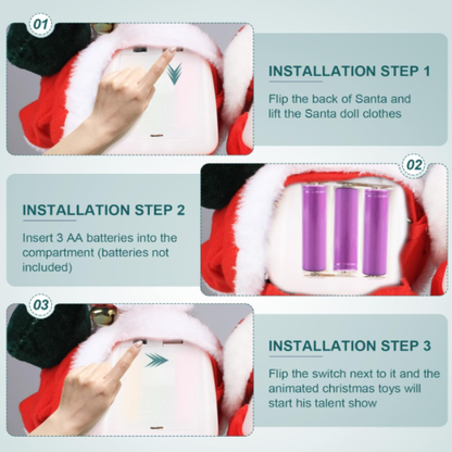 Papá Noel Bailarín Animado – Muñeco Musical con Movimiento de Caderas y Manos